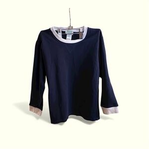 Best & Co Liliputian Bazaar Shirt Boys 8Y Navy / White Vintage Long Sleeve